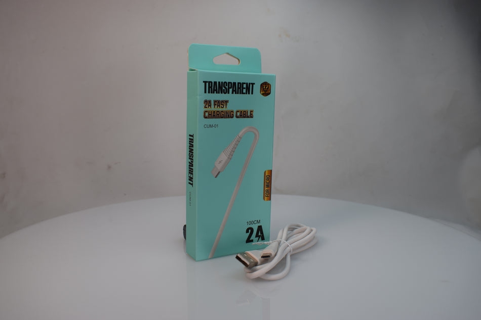 TRANSPARENT 2A Fast Charging Cable (CUM01)