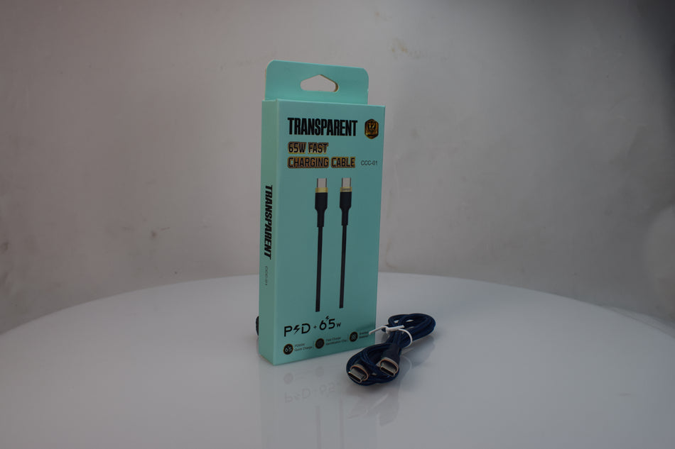TRANSPARENT Type C PD65W Data Cable (CCC01)